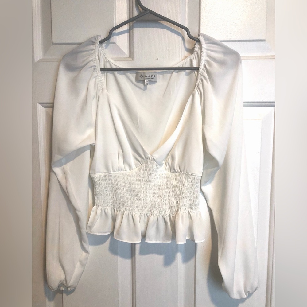 WAYF Smocked Waist Raglan Top